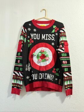 Tipsy Elves ‘You Miss You Drink’ Ugly Christmas Sweater Size L party games